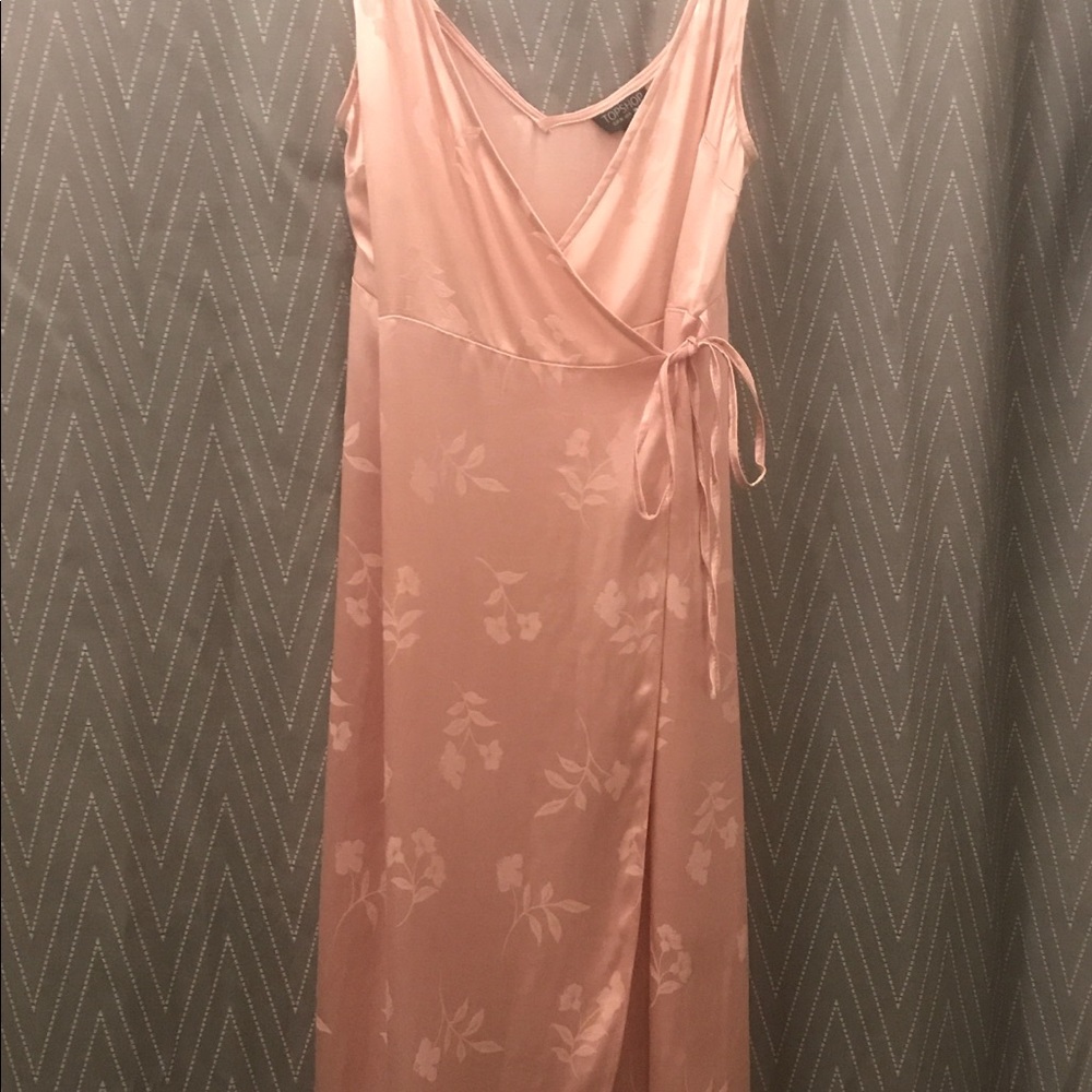 NWT TopShop Wrap Slip Dress in Pink